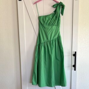 North End Green One-Shoulder Pleated Sundress.